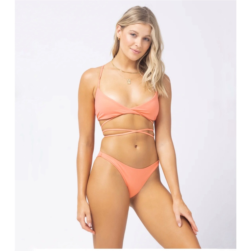 L*Space Fusion Coral Bikini Set, Kristen Top & Camacho Bottom, NWT